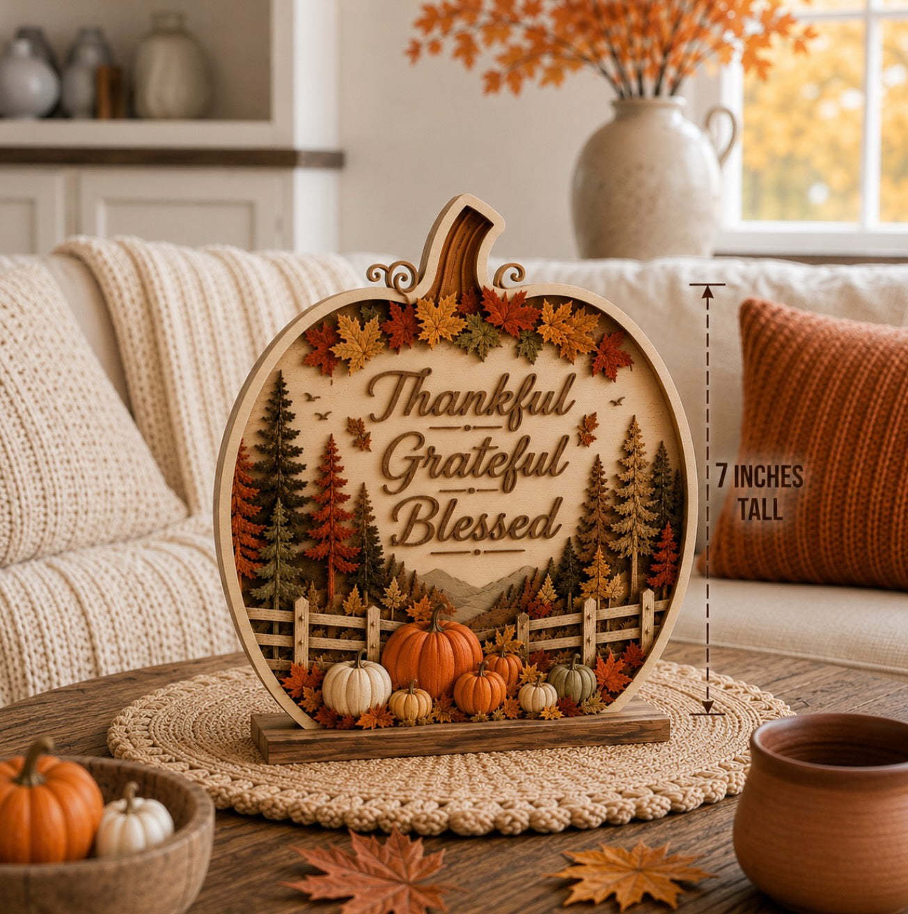 Thankful Grateful Blessed Pumpkin